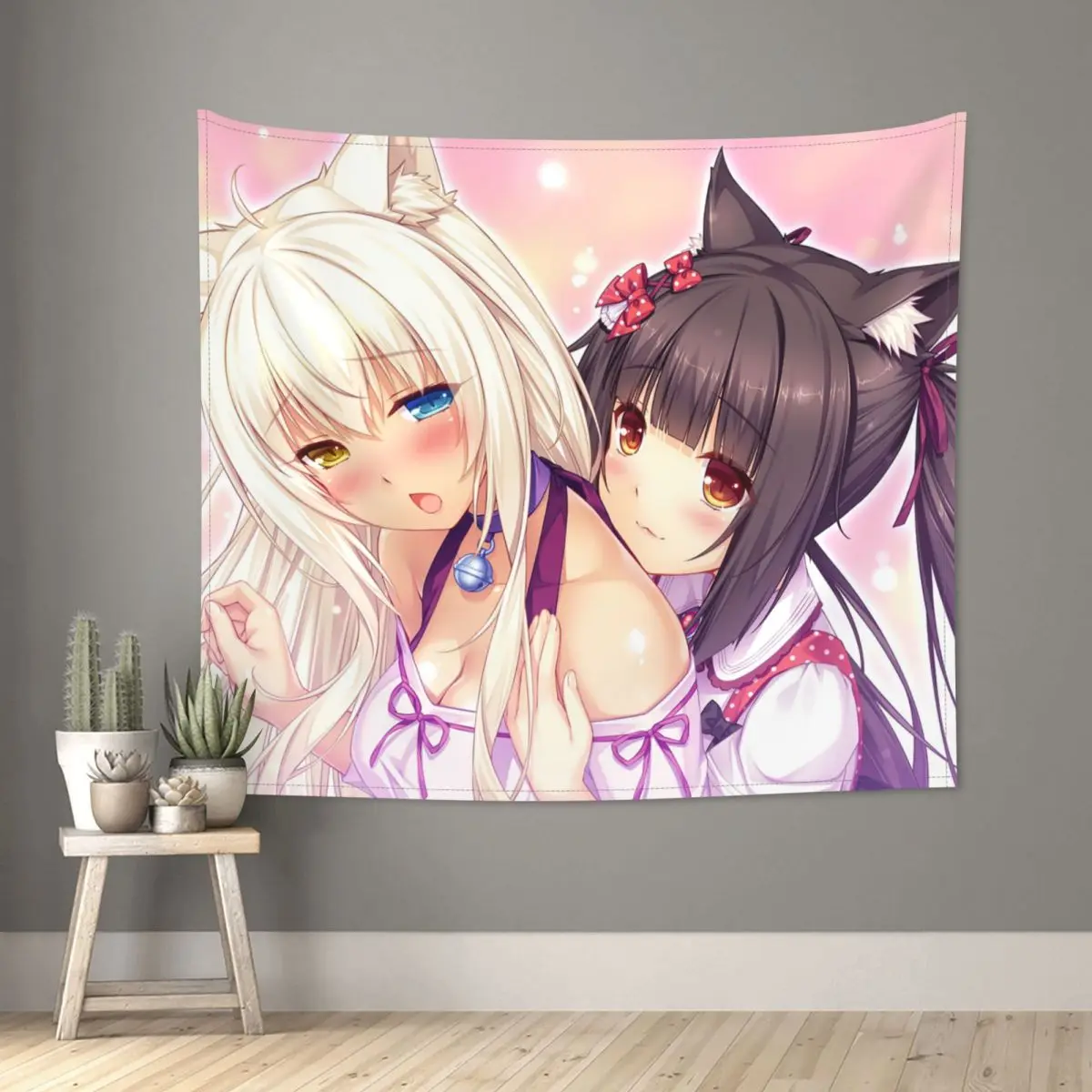 Красивый игровой гобелен NEKOPARA в стиле аниме хиппи из полиэстера настенный
