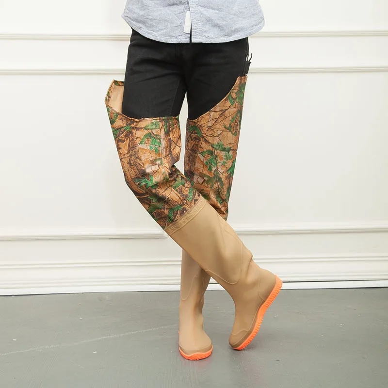 Сапоги водостойкие до колена ПВХ Мягкие штаны Нескользящие для морской рыбалки