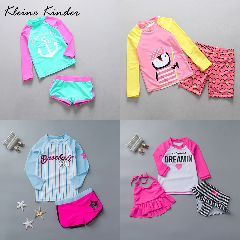 

Купальник для девочек, с длинным рукавом, с принтом