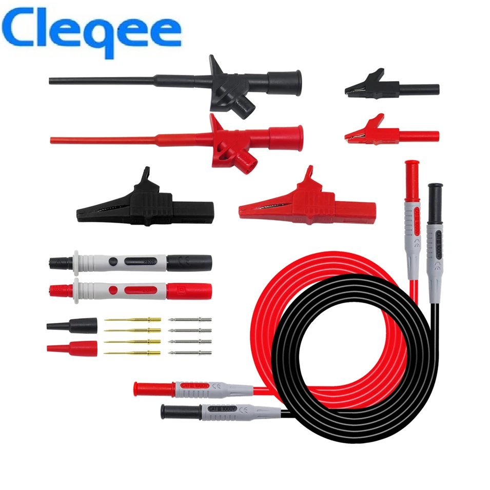 

Cleqee P1600B 10-in-1 Electronic Specialties Test Lead kit Automotive Test Probe Kit Multimeter probe leads kit Banana plug