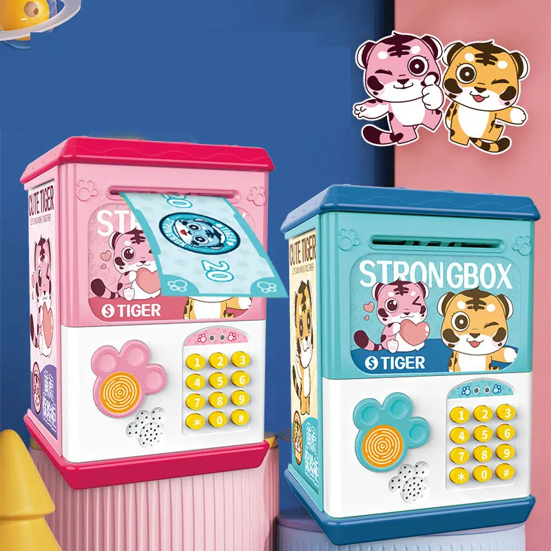 

Детская музыкальная Копилка-банкомат, Умная игрушка, сканер отпечатка пальца, пароль, разблокировка, безопасная Автоматическая копилка для...