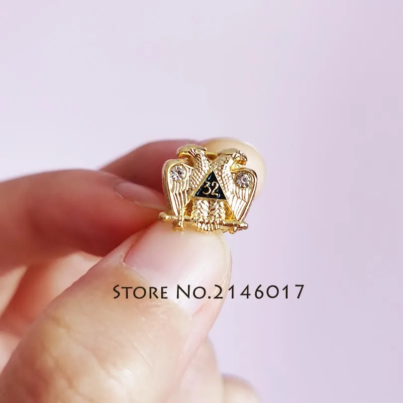 Броши на лацкан масонские пуховые 32 градуса двуглавый орел Шотландский Обряд