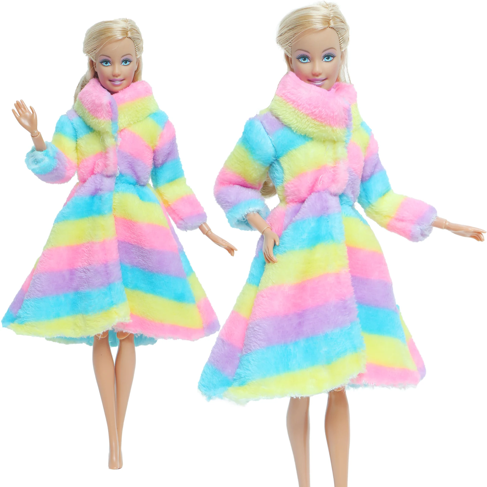 1 комплект ручной работы Кукольное платье с длинным рукавом мягкая меховая