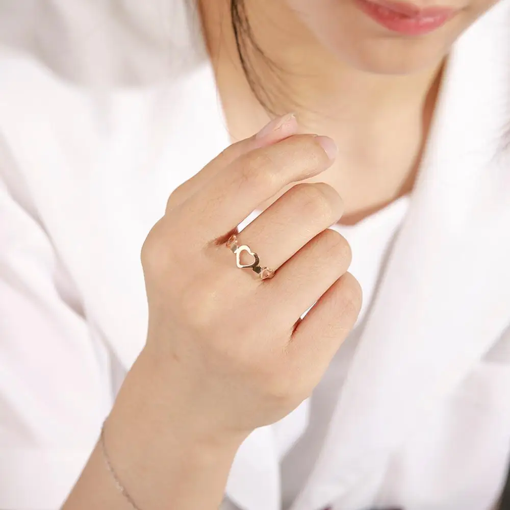 Кольцо с сердцем Skyrim из нержавеющей стали золотого цвета в форме сердца |