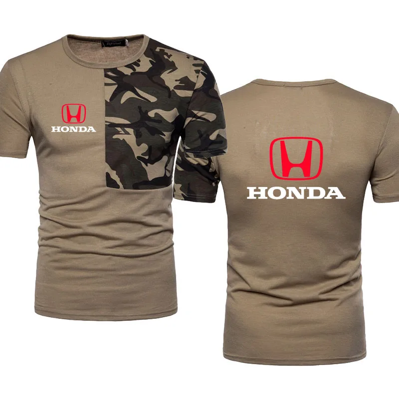 

2021Summer Men's T-shirt top Honda car logo print Men's short sleeves Harajuku trend style Men's top high quality cotton