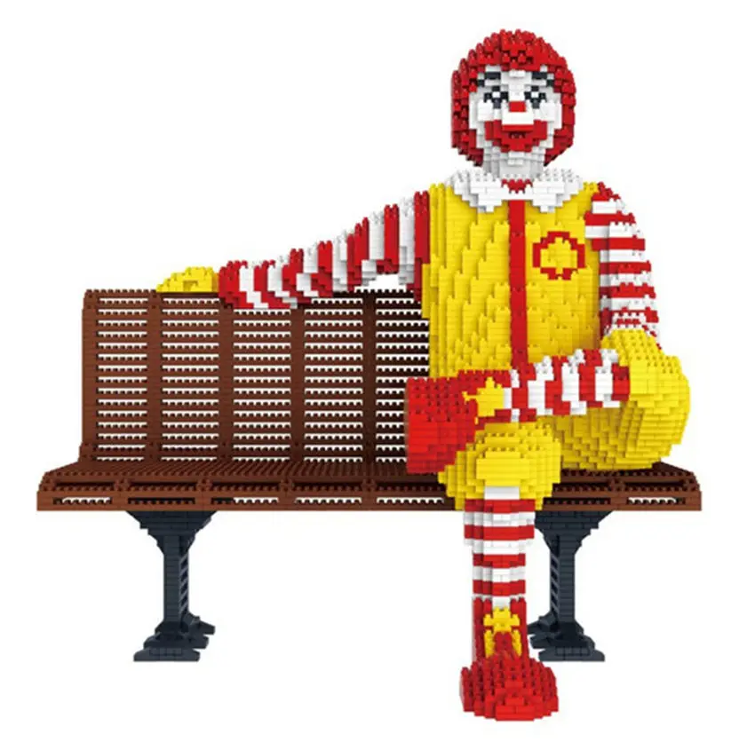 3980 шт. PZX Мини Строительные блоки герои мультфильмов кирпичи сидящие красные