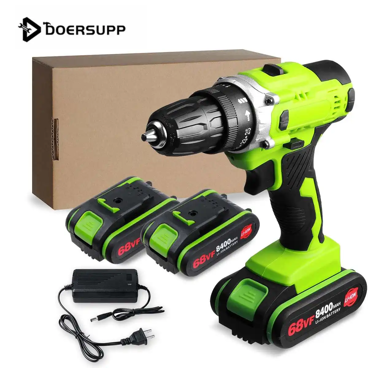 

Electric Drill Cordless Screwdriver 8400mAh 25+1 Torque For Metal Tiles Wood Tool With Lithium Battery 520N.M Electric Drill