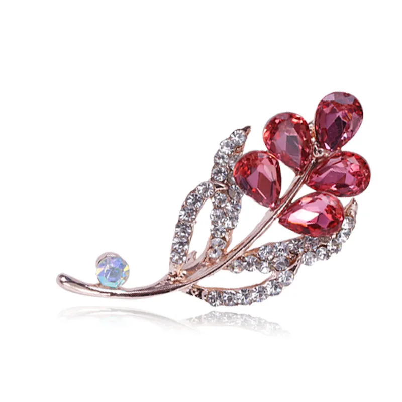 Роскошные женские броши в форме цветка с кристаллами искусственные булавки для