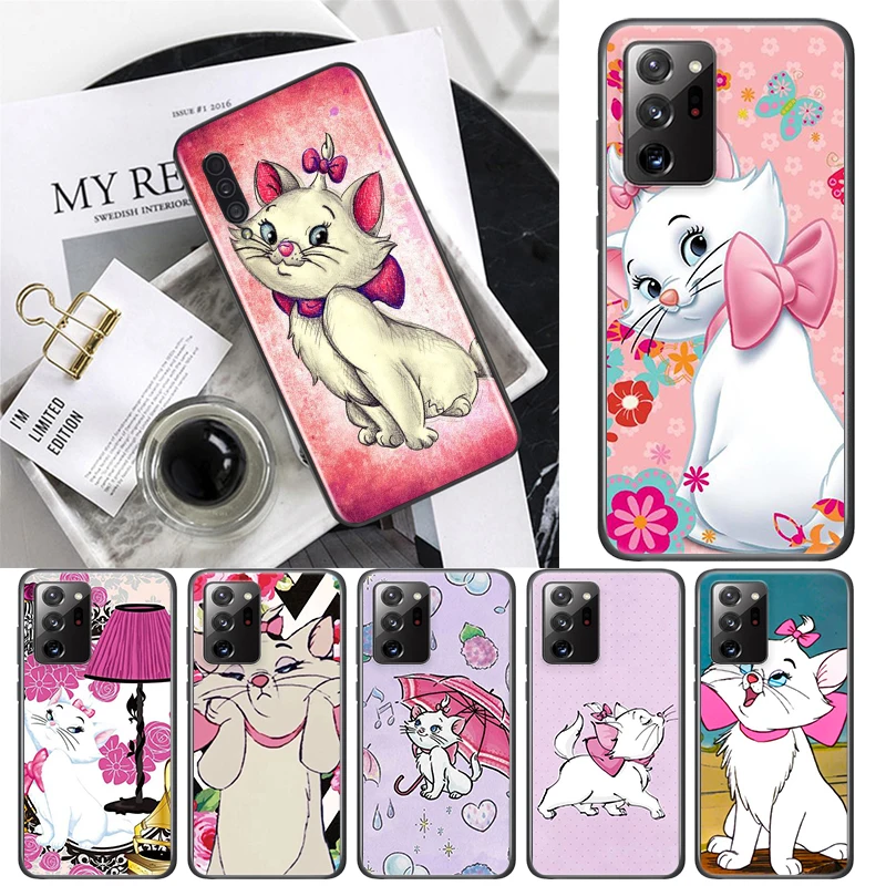 

For Samsung Galaxy A91 A81 A71 A51 5G UW A41 A31 A21S A21 A11 A03 A01 Core Phone Case Cute Pink Cat Black Soft TPU