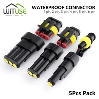 tsleen 5pcs waterproof way seal quad bike 123456 pin 12a ip68 electrical connector plug terminals for truck automotive wire
