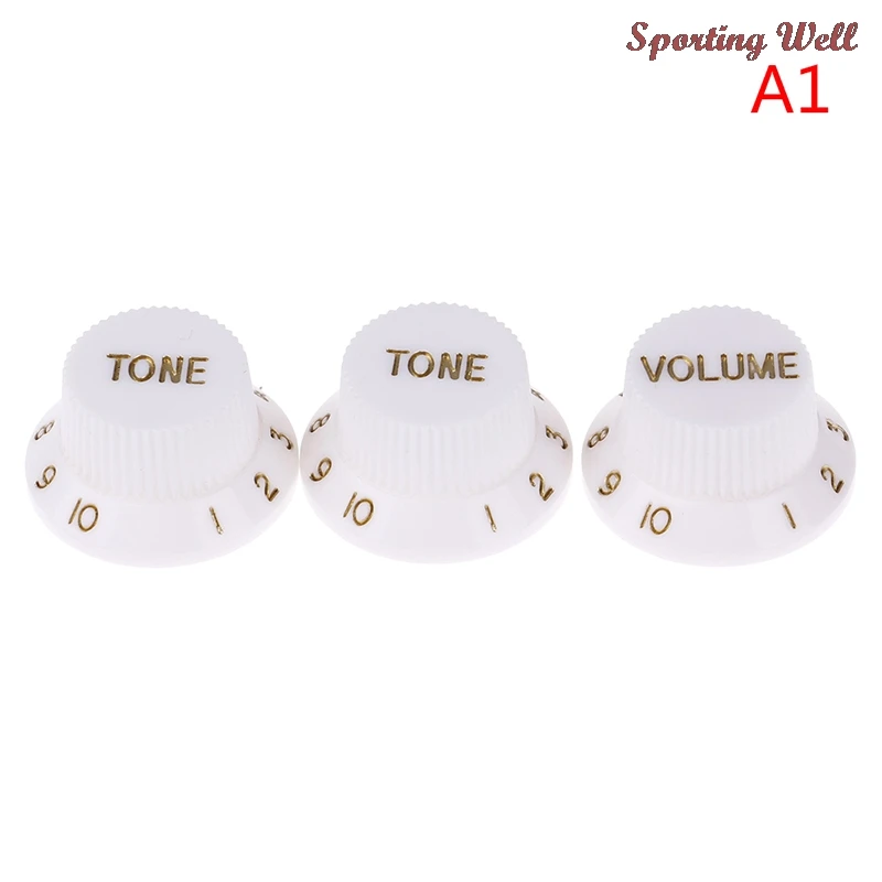 

Guitars Strat Knob 1-Volume 2-Tone Control Knobs For Guitar