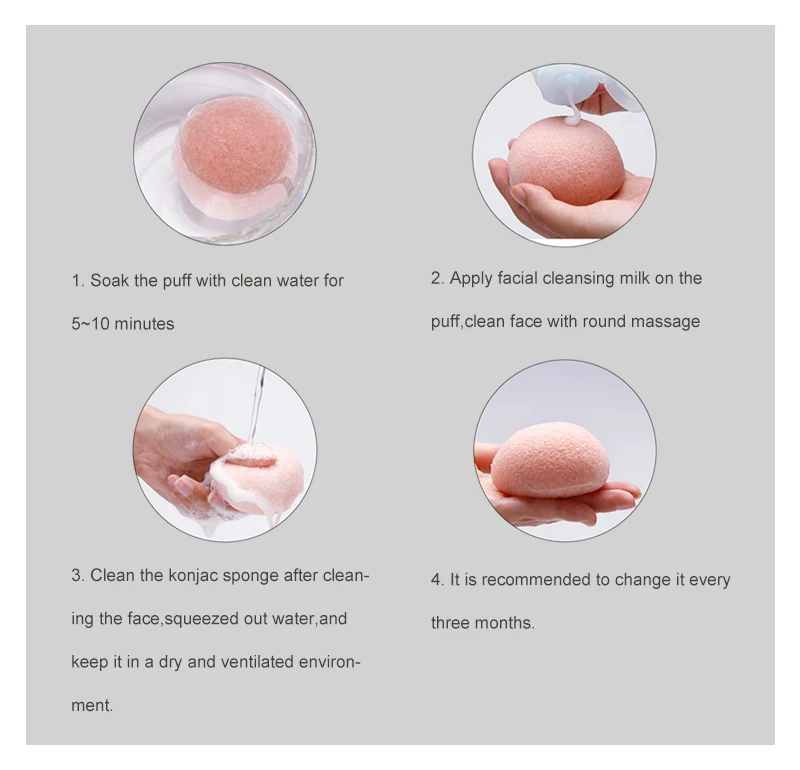 3 Colors Cosmetic Puff Facial Sponge Face Cleanse Washing Facial Care Face Cleaning Powder Puff Makeup Tools