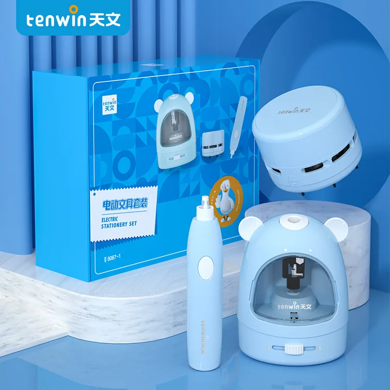 Автоматические пластиковые школьные электрические карандаши Tenwin точилки ластик