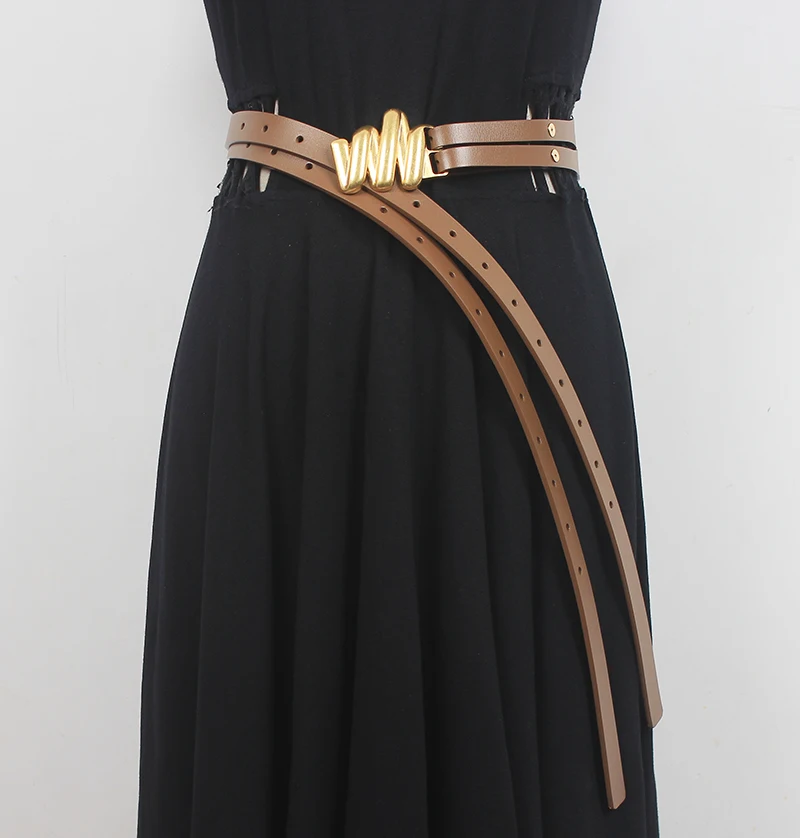 

Женские модельные корсеты из натуральной кожи, пояс с золотой пряжкой, декоративный широкий пояс R053