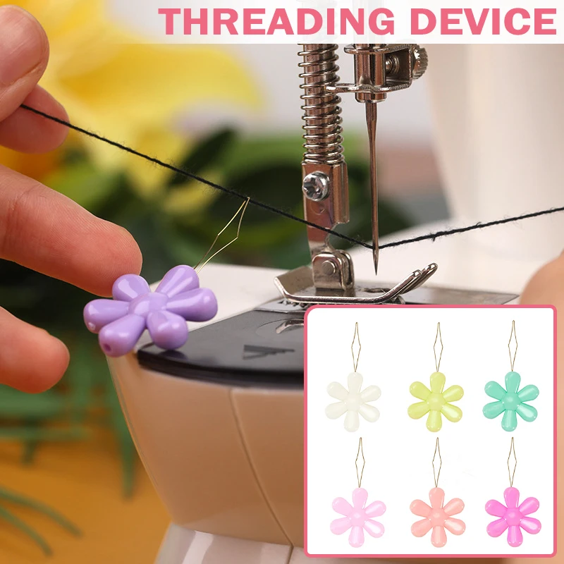 

10/20pcs Sewing Needle Threader Flower Shaped Thread Guiding Tool Easy Threading Sewing Supplies for Elderly Visual Impairment