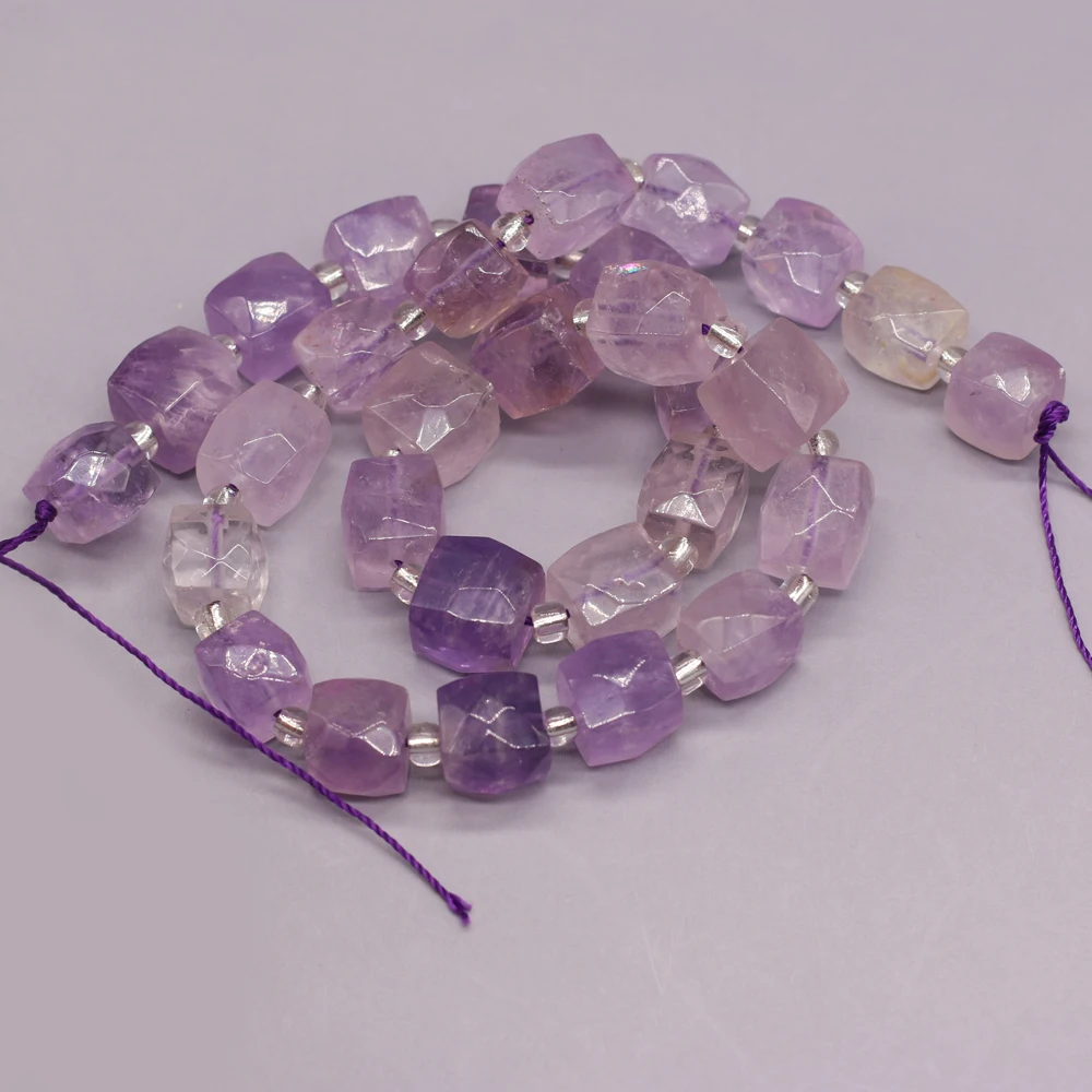 

2021New Natural Stone Semi-precious Stones Amethyst Rectangular Beaded Making DIY Necklaces Bracelets Jewelry Crafts Gift Party