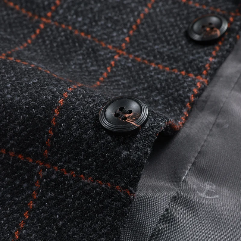 

Plaid Casual Blazer Fashion Men's Business Jacket Slim Fit Elegant Party Coat Slim Fit Autumn and Winter Wild Suit