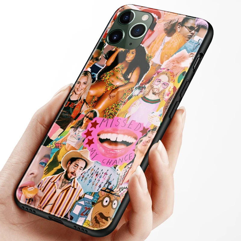 Популярные звезды моды Lizzo коллаж стекло Мягкий силиконовый чехол для телефона