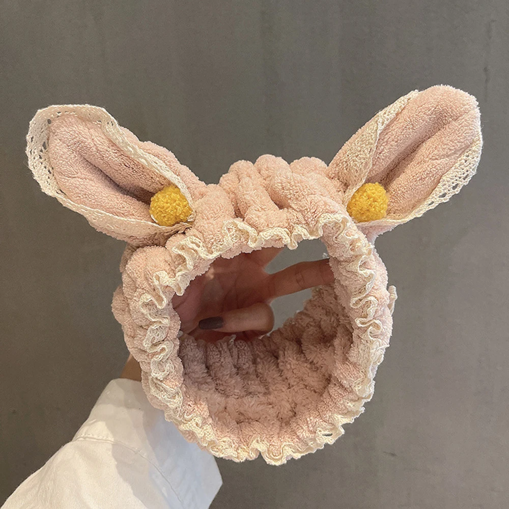 

2021 New Simple Oversized Bunny Ears Hairband Headbandfor Ladies Face Wash Makeup Hairband Headwear Hair Accessories