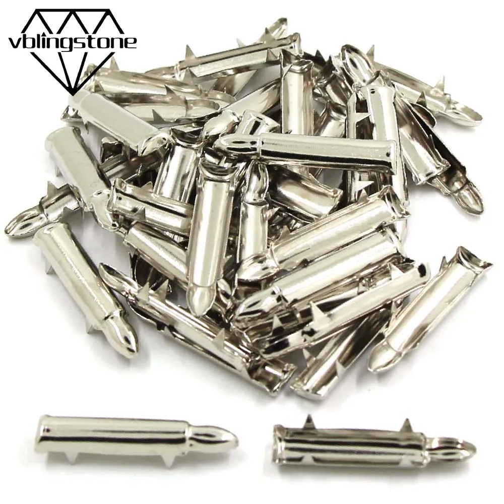 100 шт. заклепки в форме пули серебристые металлические гвозди для поделок панк
