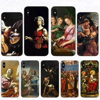 art classical painting saint cecilia phone case for iphone 12 mini xs 8 7 plus se mobile shell x 13 11 pro max 5 6 xr hard cover