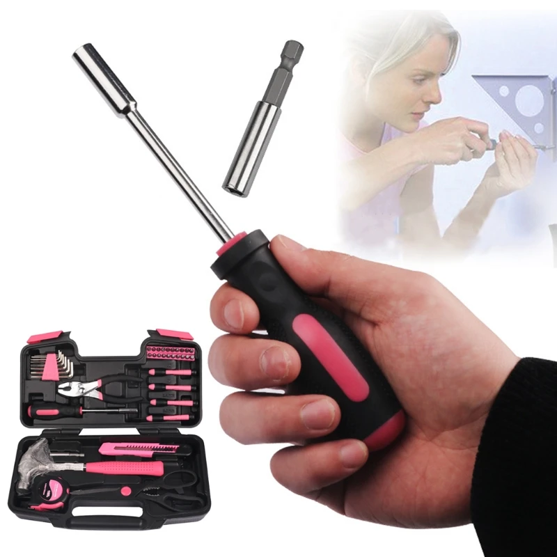 

Home Pink 39 Pieces in a Tool Set Women Diy Tool Case Ideal Gift for Women Craftsmen Tool Set