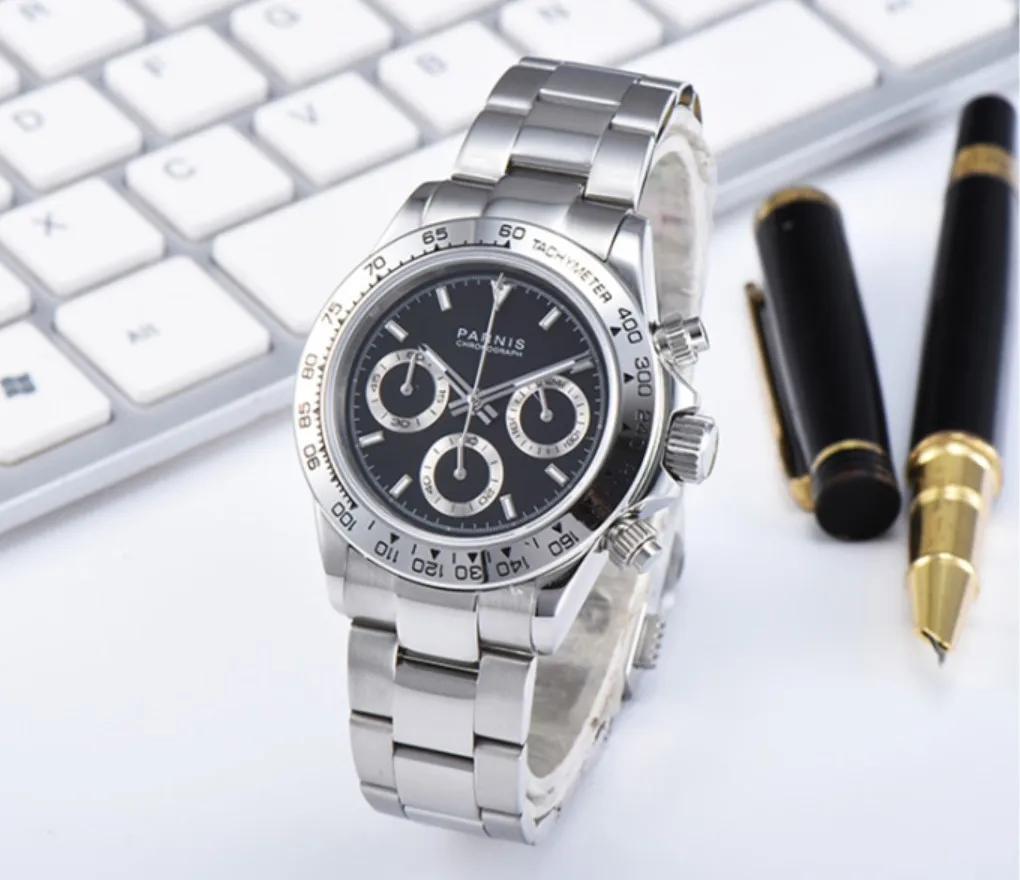 Мужские многофункциональные кварцевые часы с сапфировым стеклом 39 мм | Наручные