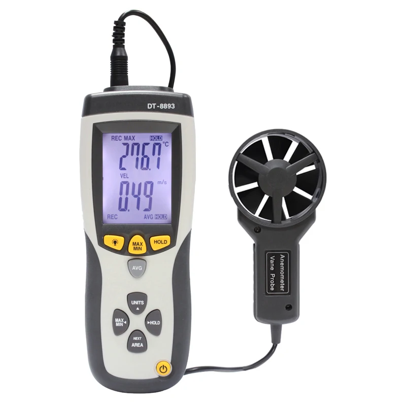 

Стандартный анемометр для измерения объема воздуха, температуры ветра, скорости ветра