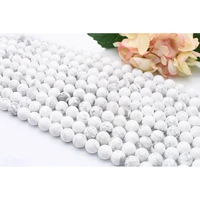 6 12mm natural smooth howlite round stone beads for diy bracelet necklace jewelry making strand 15