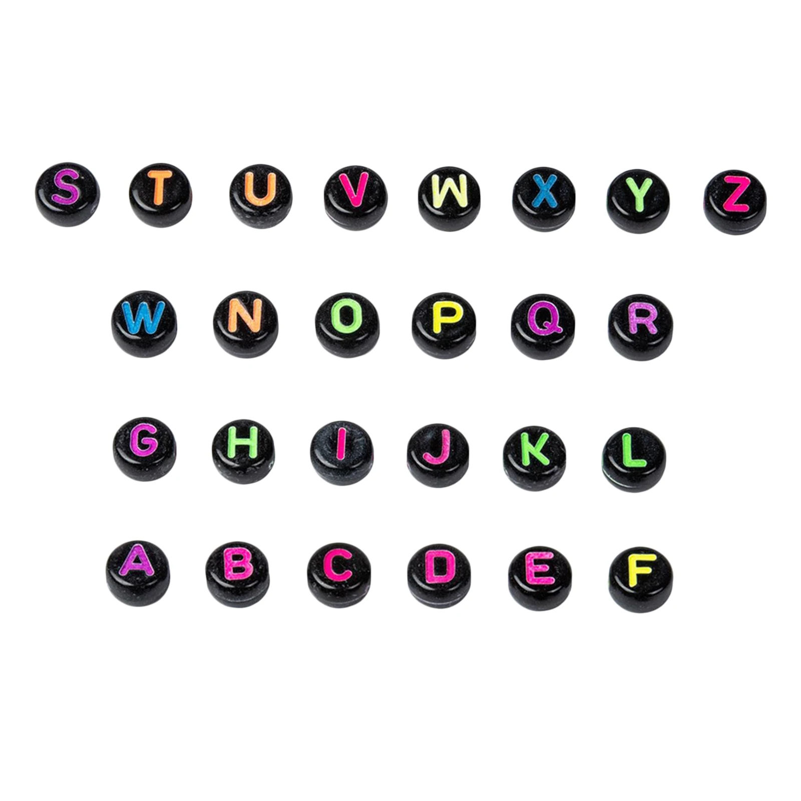 

2600 Pcs 7mm Black Acrylic Alphabet Flat Round Letter Beads Jewellery Making