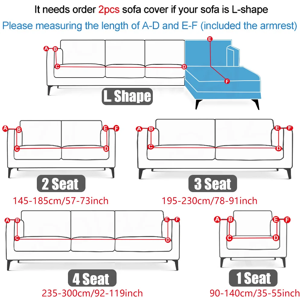 

Stretch Sofa Cover Slipcovers Elastic All-inclusive Couch Case for Different Shape Sofa Loveseat Chair L-Style Sofa Cover