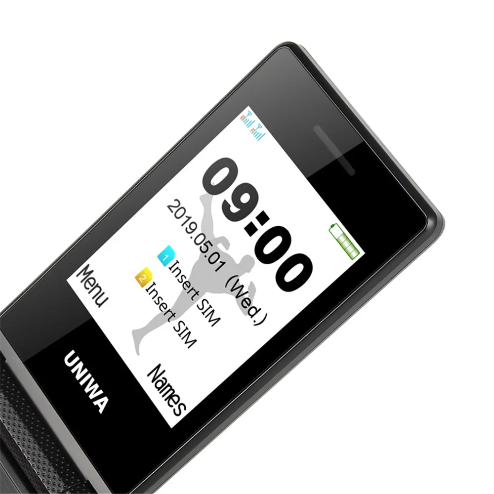 Мобильный телефон раскладушка UNIWA X28 2G GSM двойной экран кнопочный ввод стильная