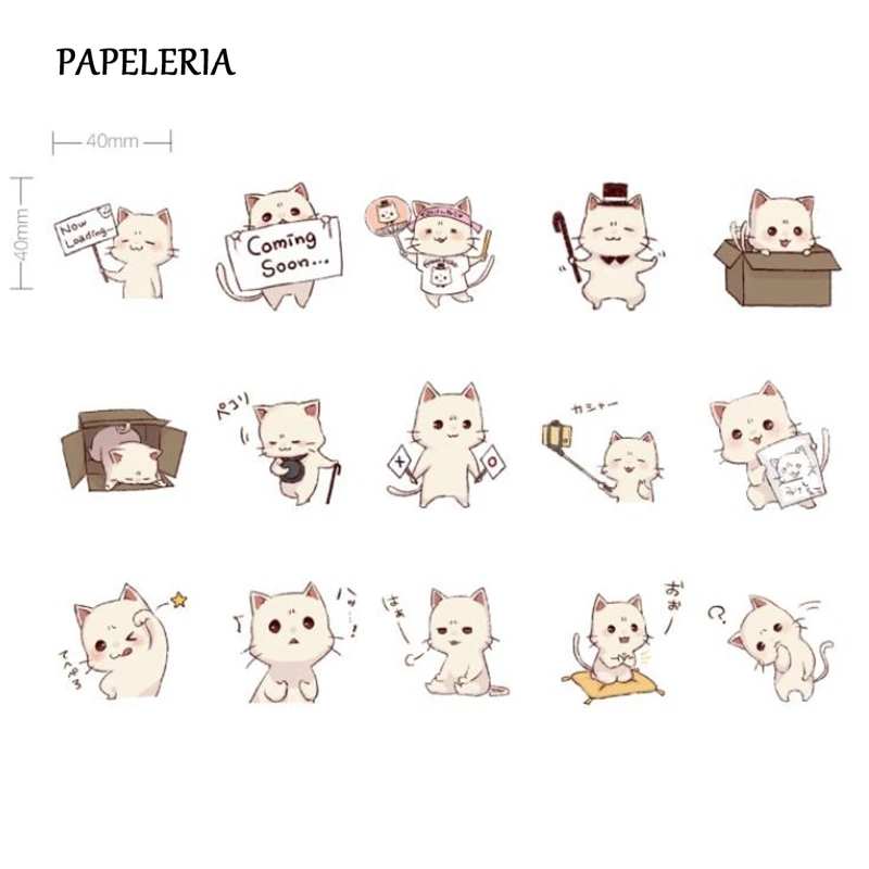 45 шт./кор. Япония Kawaii Cat Мини Бумага наклейки украшения DIY Ablum журнал дневник в