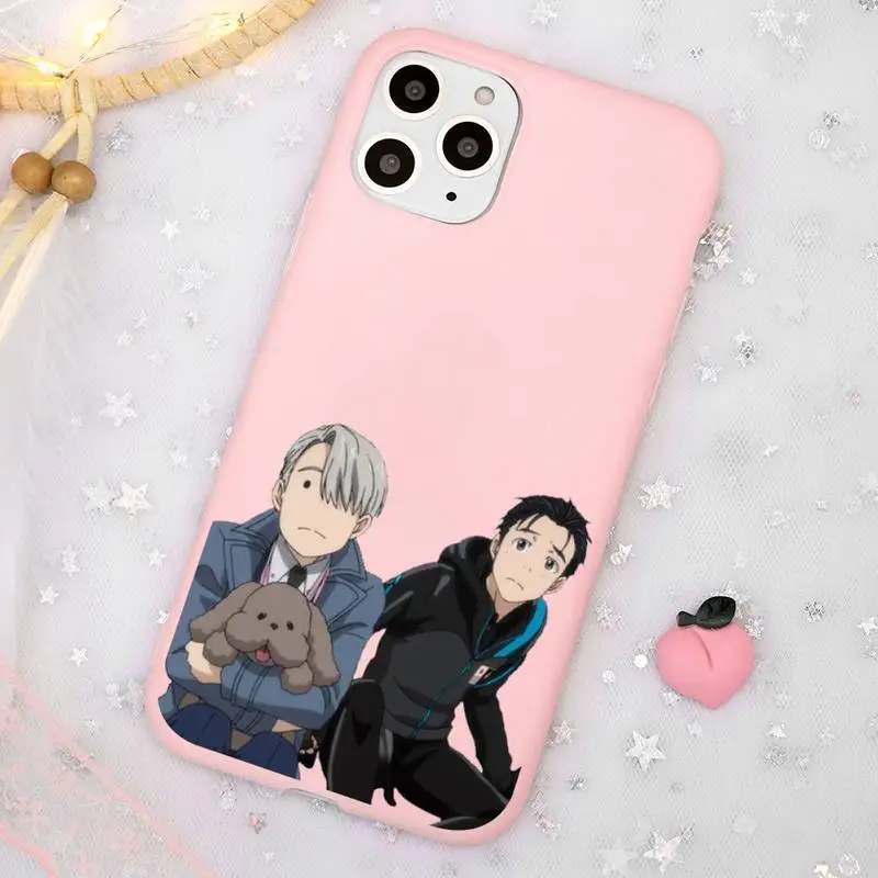 

yuri on ice Phone Case Candy Color for iPhone 11 12 mini pro XS MAX 8 7 6 6S Plus X SE 2020 XR