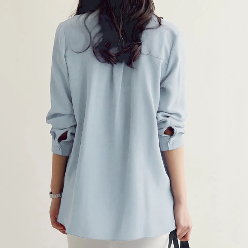 

New Women Blouses Girls Autumn Long Sleeve Ladies Lacing Tops Fashion Bottoming Chiffon Shirt Chiffon stitching femininas