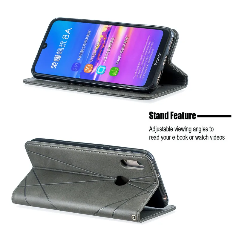 Huawei Y6 Case Magnetic Leather Slim Case na for Huawei Y6 Y 6 Pro Prime Y6Prime Flip Stand Business Phone Cover
