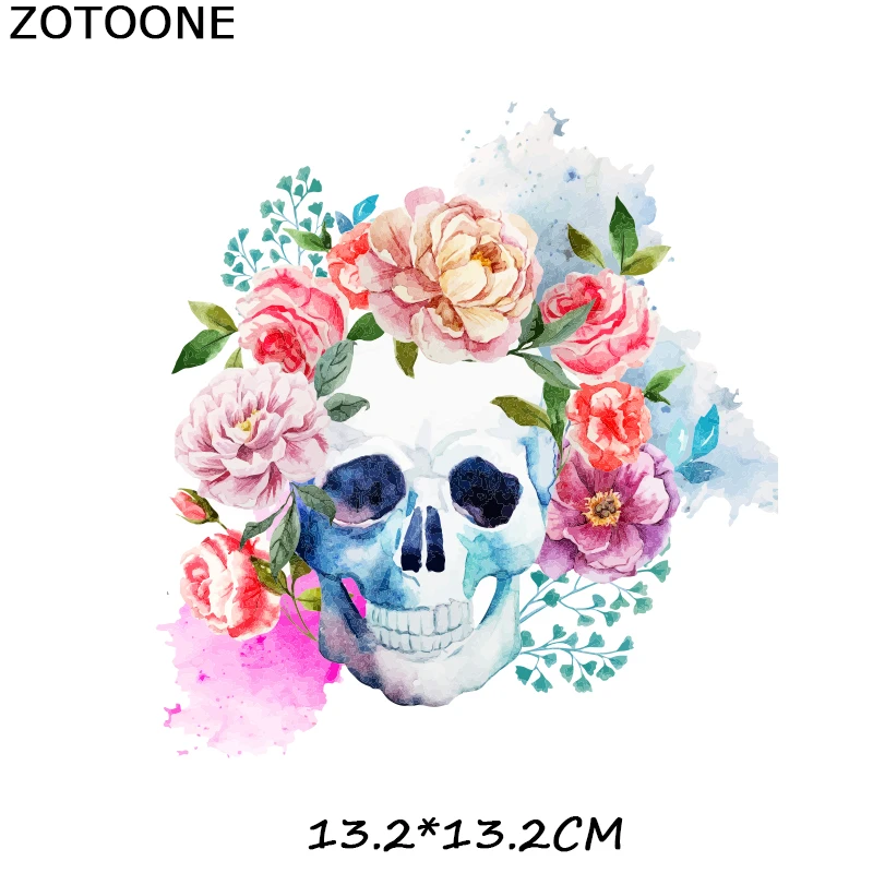 ZOTOONE Череп Панк Железный На Переводные патчи Аппликации для одежды футболки плавкие патчи термо-Стикеры для одежды Аппликации на одежду - Цвет: 632