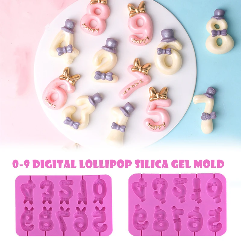 Цифры 0-9 форма для леденцов бант Топпер шоколада сыра стиков украшение свеча