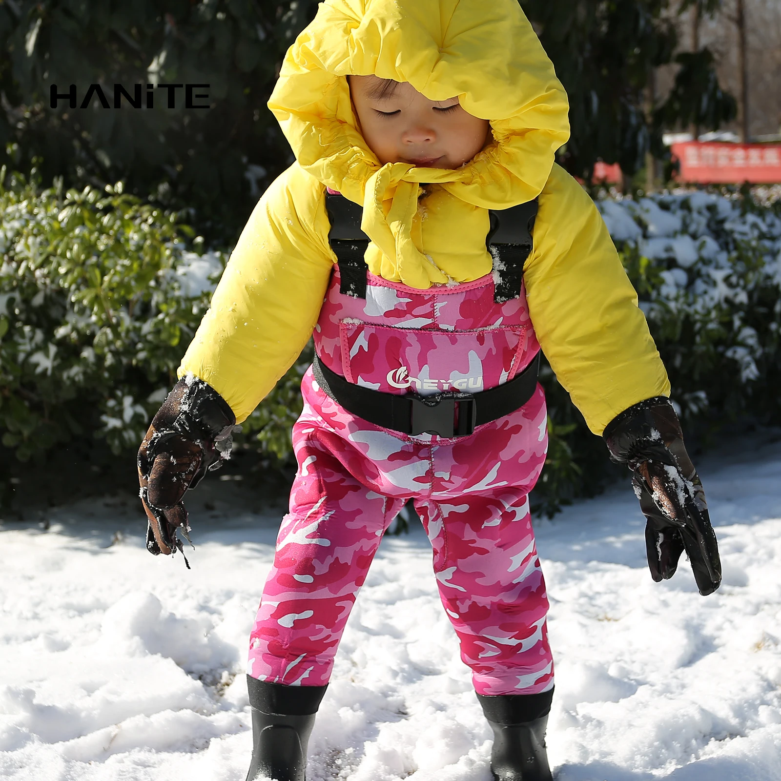 HANITE детский 5 мм неопрен тепловой и водонепроницаемый грудь Вейдер с резиновыми