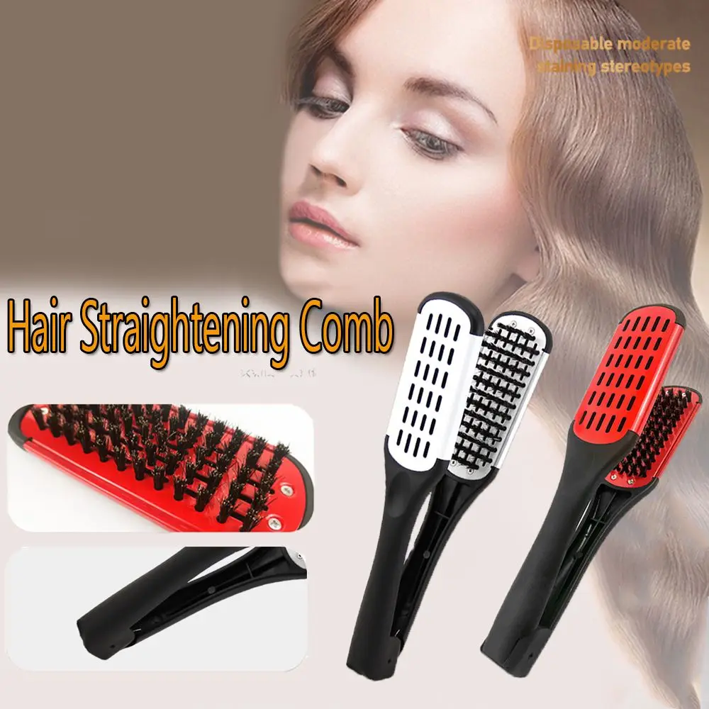 

Утюжки для выпрямления, инструмент для укладки, щетина, двусторонняя щетка для волос, расческа для выпрямления волос, щетка-зажим для волос