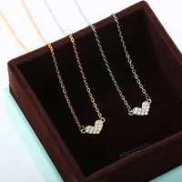 kpop heart choker necklace for women zircon crystal wedding pendant necklaces collares chain female jewelry christmas gift