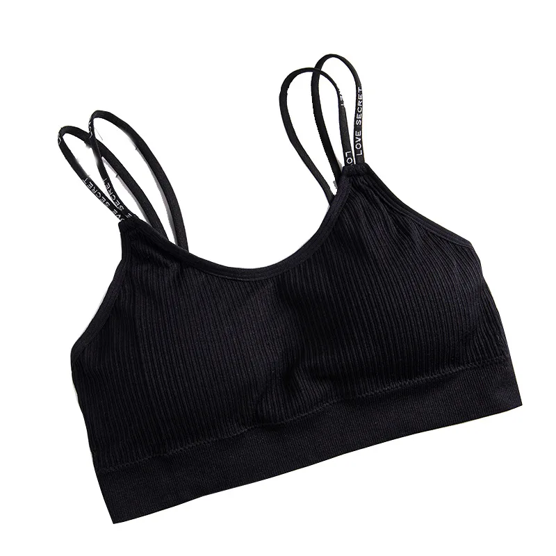 

women sling wrap chest seamless one-piece fitness bra lady thread wire free push up bra letter beauty bras for women lingerie
