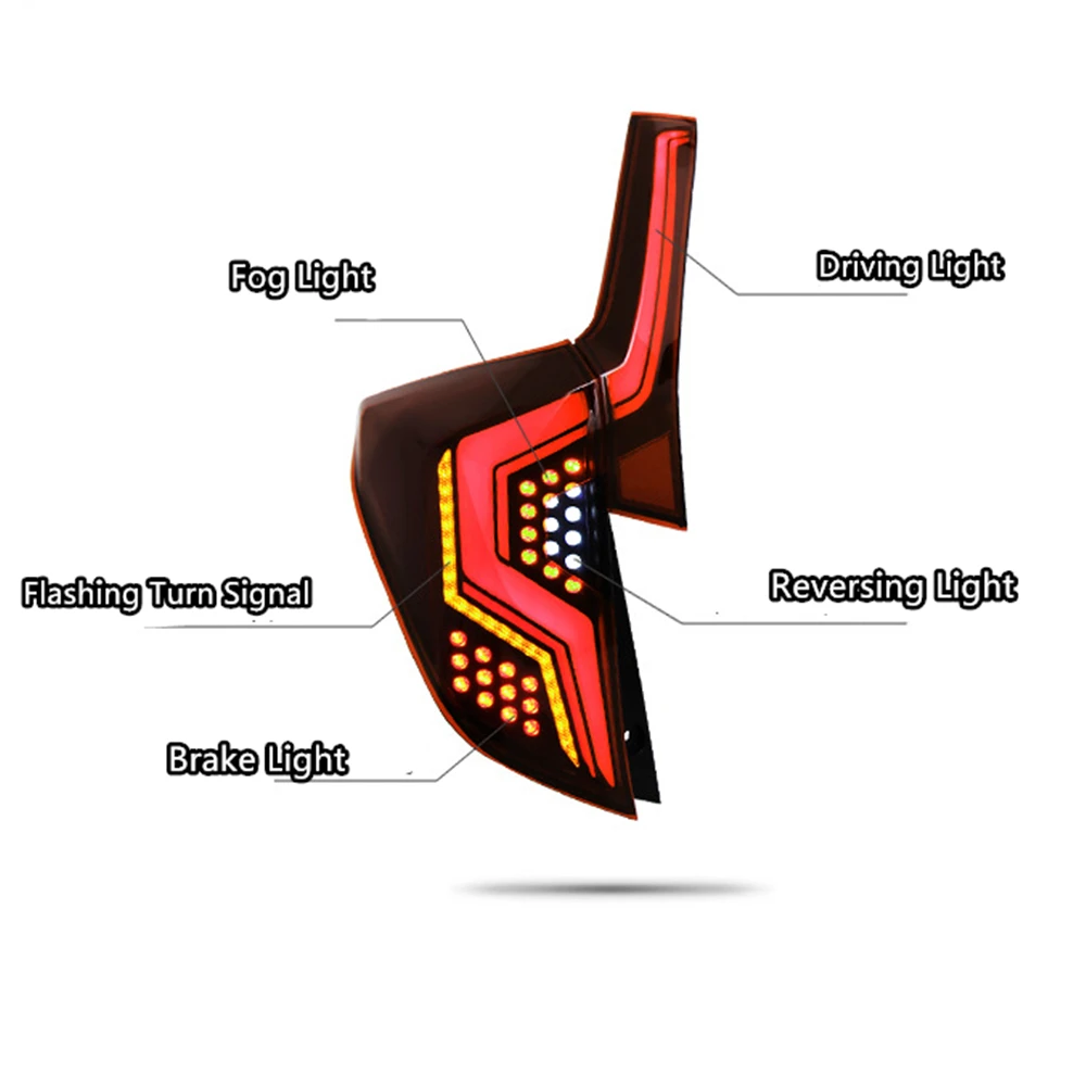 

Car Accessories Refit Tail Lights For Honda Jazz Fit GK5 2014-2018 Led Rear Fog Lamp DRL Brake Reversing Turn Signal Taillights