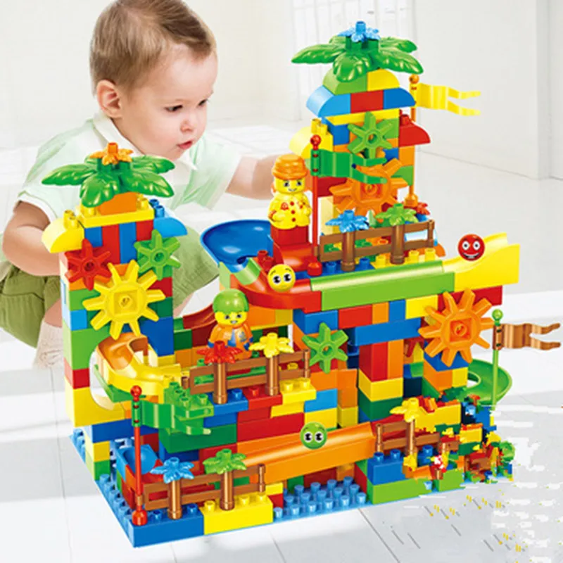 Творческий DIY строительный блок развивающие игрушки мраморный гоночный лабиринт