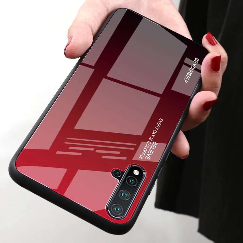 Градиентный стеклянный задний Чехол для Huawei Nova 5 Pro 5i 5T Mate 30 P20 Lite Honor 20 10i 20i Y9 Prime 2019