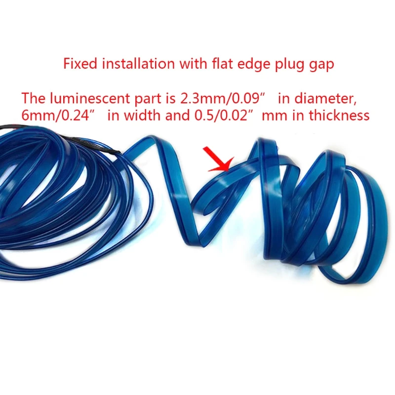 

5m Car Interior Lighting Auto LED Strip EL Wire Rope Auto Atmosphere Decorative Lamp Flexible Tube