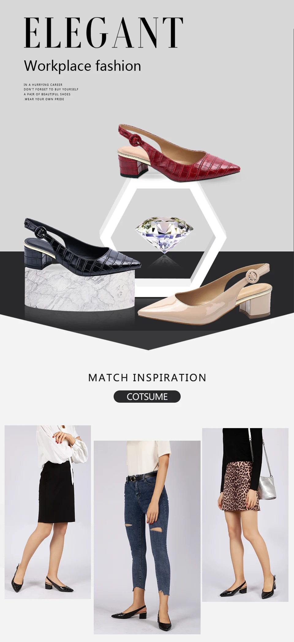 MaxMuxun Женщины Sexy Slingback острым носом туфли на высоком каблуке Блестящий каблук Кроко-эффект Летние платья