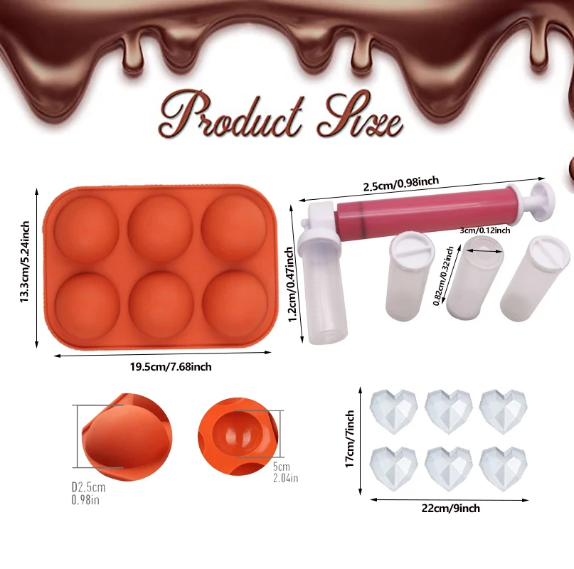 

Chocolate Molds Geometric Heart Shape Cake Set Food Grade Silicone Baking Cake Cooking Diy Bakeware Kitchen Gadg