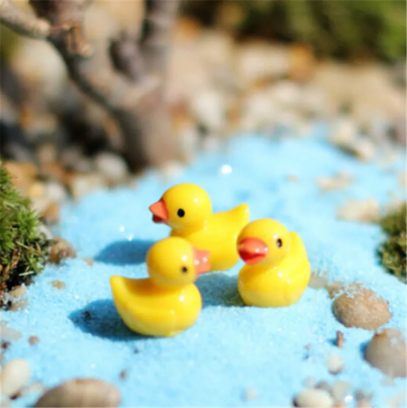 2 шт./компл. мини милый маленький желтая утка изделия из смолы для домашние
