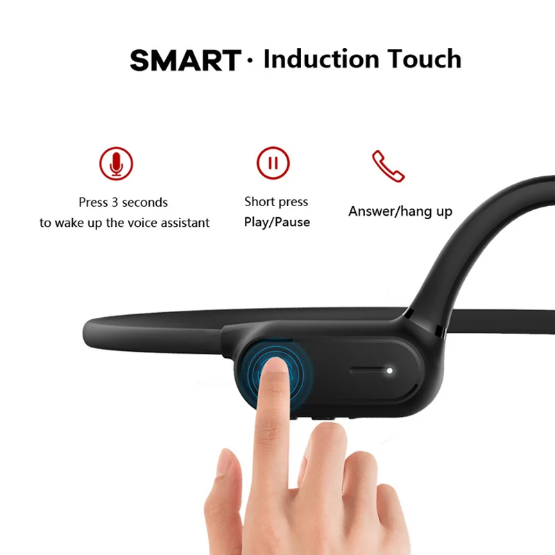 

BGreen Sport Open Ear Bluetooth Headphones Waterproof Running Earphones Touch Control Cycling Hiking Wireless Bendable Headset